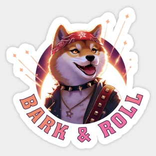 Rockstar Shiba: Bark & Roll Sticker